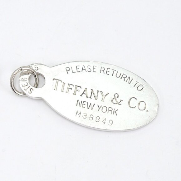 Tiffany & Co. Return to Tiffany Oval Pendant Top Charm Silver 925 Auth w/Bag - Picture 2 of 5
